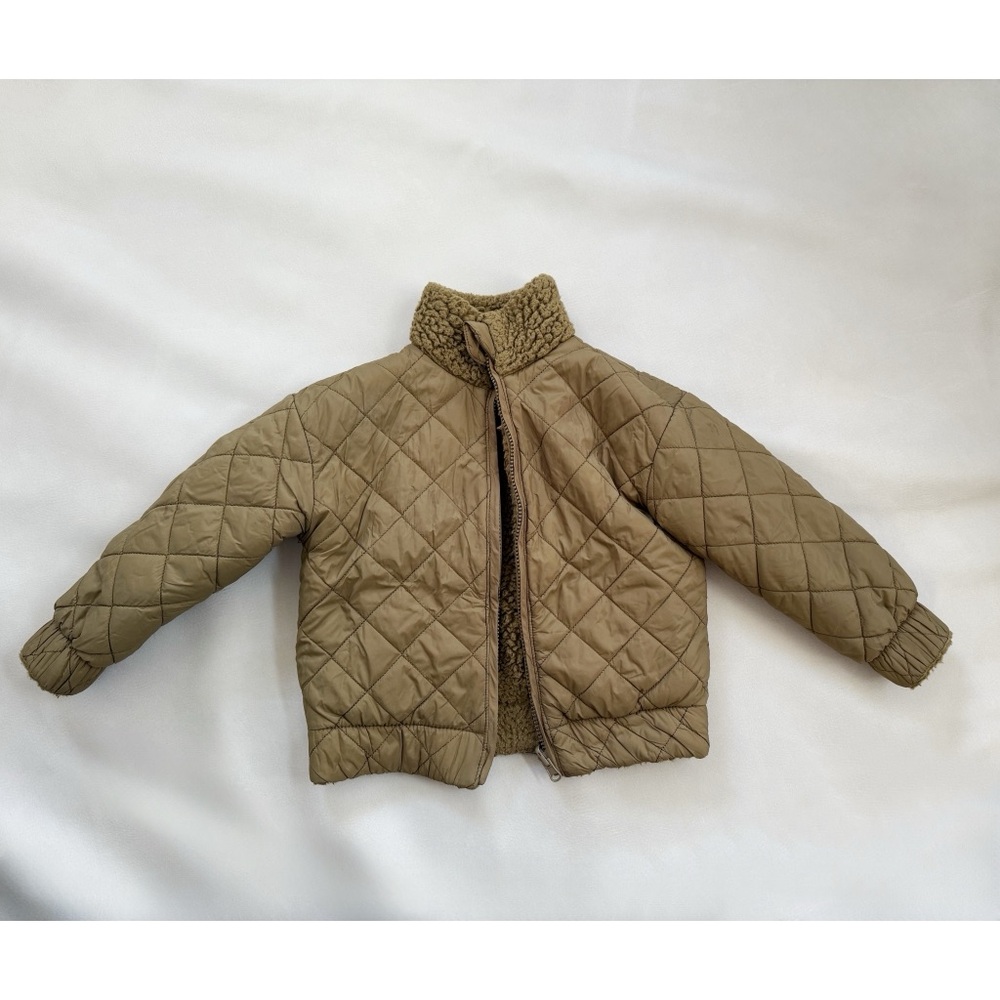 Cozy Quilted Tan Kids Jacket